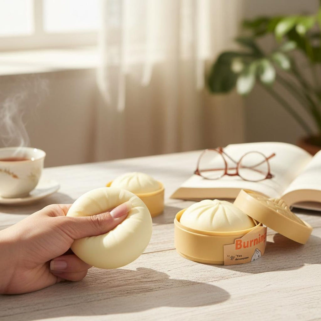 Realistic Bun Dumpling Squishy Toy - Slow Rebound Stress Relief, Fake Food Gadget & Birthday Christmas Gift