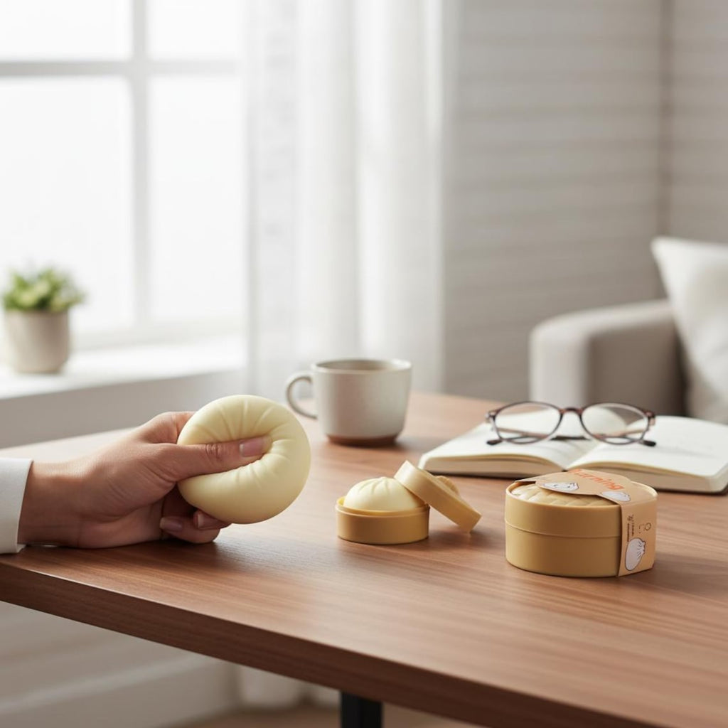 Realistic Bun Dumpling Squishy Toy - Slow Rebound Stress Relief, Fake Food Gadget & Birthday Christmas Gift